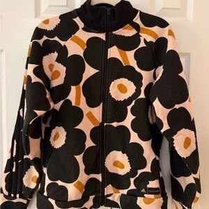 Adidas x Marimekko Black and Cream Floral Jacket